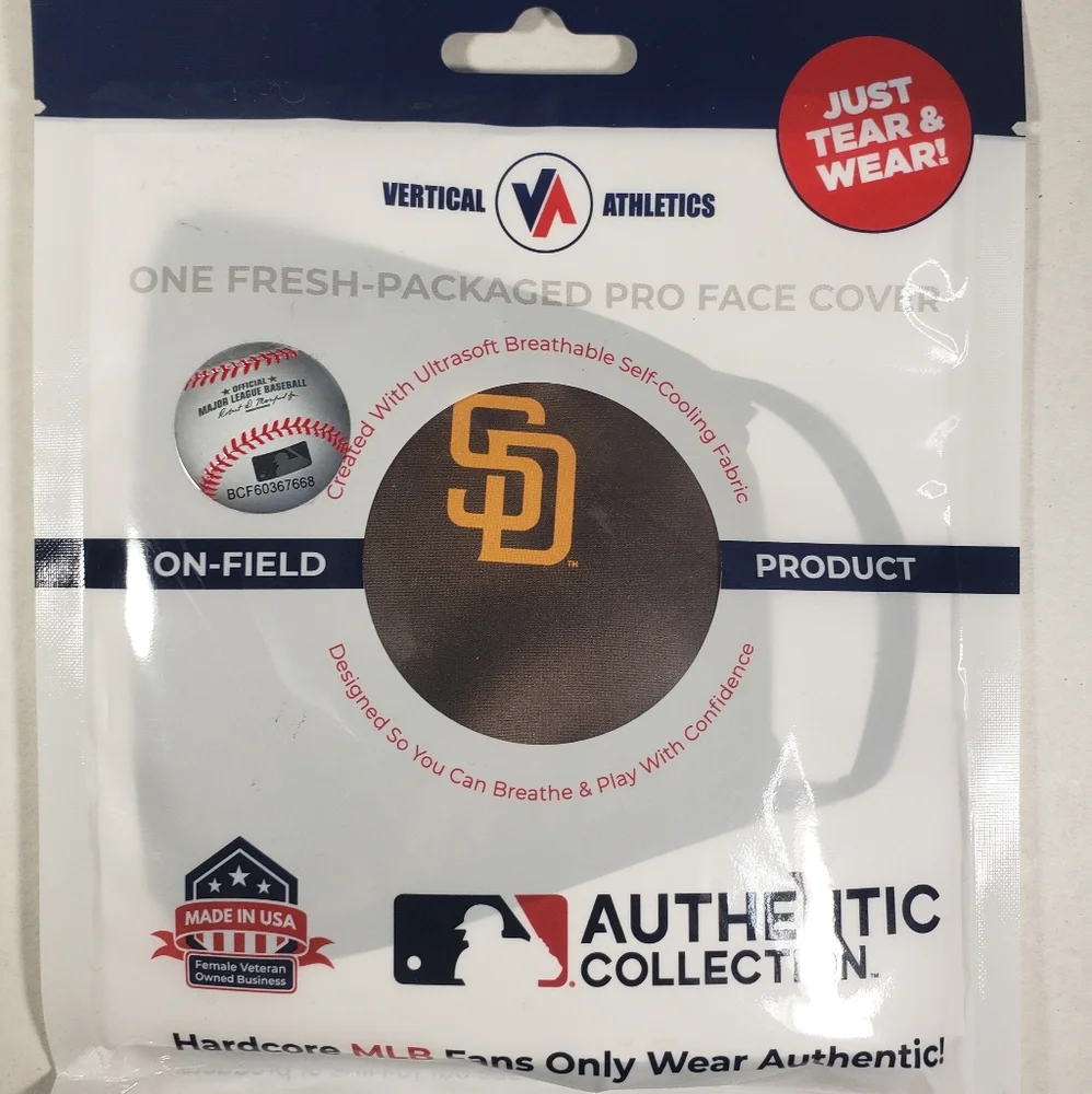 NWT Unisex San Diego Padres Vertical Athletics Pro Face Covering